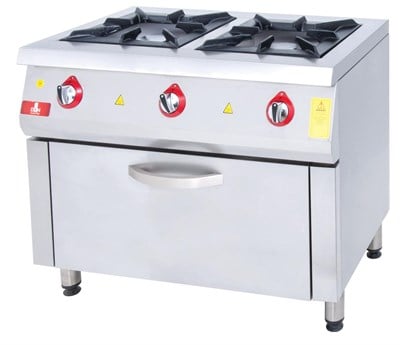 DRN 2 Li Kuzine 2 Ocak 1 Fırın Gazlı ve Lpg Li 100x64x85 Cm DRNKU-1060