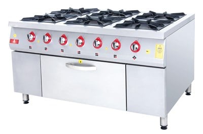 DRN 6 Lı Kuzine 6 Ocak 1 Fırın Gazlı ve Lpg Li 150x104x85 Cm DRNKU-1510