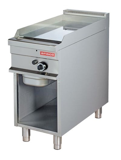 Arisco 40 lık Gazlı Izgara Ce Belgeli Alt Açık Dolaplı Pleyt Düz Yüzey 42,5x90x90 GG911 / Fry Top / Gas