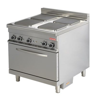 Arisco Elektrikli 4 Ocaklı Kuzine 2/1 GN Elektrikli Fırın 85x90x90 ER922 / Range / Electric