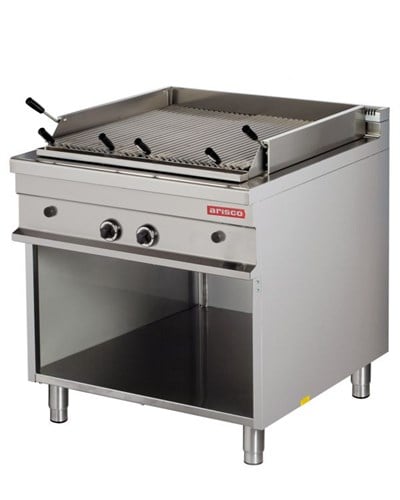 Arisco Lavataşlı 90 lık Gazlı Profesyonel Izgara Ce Belgeli Alt Açık Dolaplı GGL921 / Lava Char Grill / Gas
