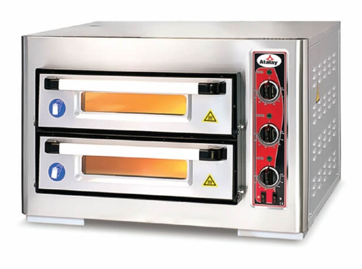 Atalay Elektrikli Pizza Fırını Çift Katlı 4x20 cm Pizza Kapasiteli APF-40-2