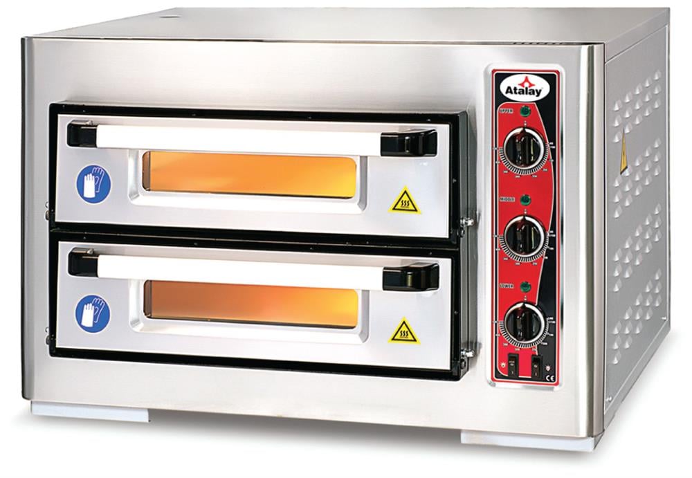 Atalay Çift Katlı Pizza Fırını Elektrikli 8x24 cm Pizza Kapasiteli APF-50-2