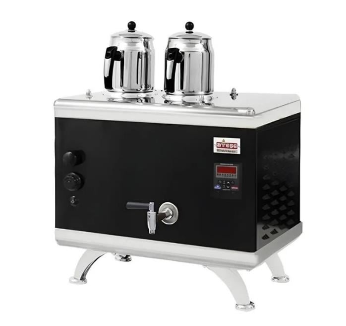 Ateşe 2 Demlikli Çay Kazanı Titanium Compact Dijital Gazlı/Elektrikli TCSGE02