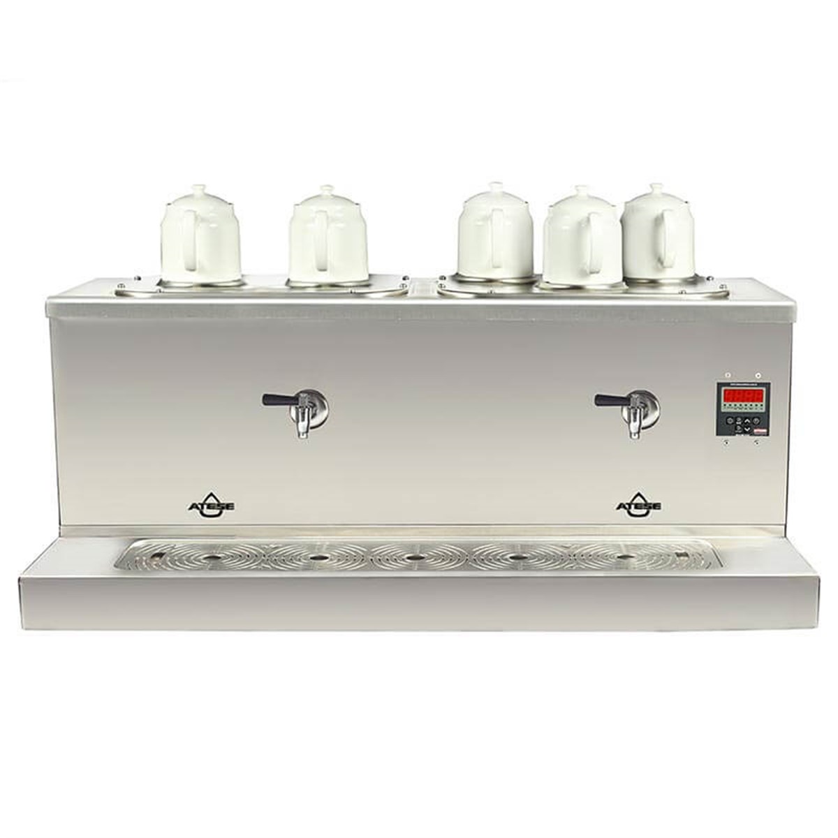 Ateşe Cappadocia Dijital Elektrikli 5 Demlikli Çay Makinesi (INOX CDE5)