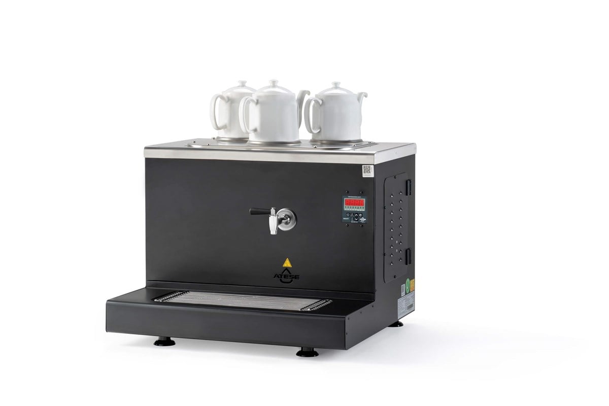 Ateşe Cappadocia Smart Elektrikli 3 Demlikli Çay Makinesi (INOX CSE3)