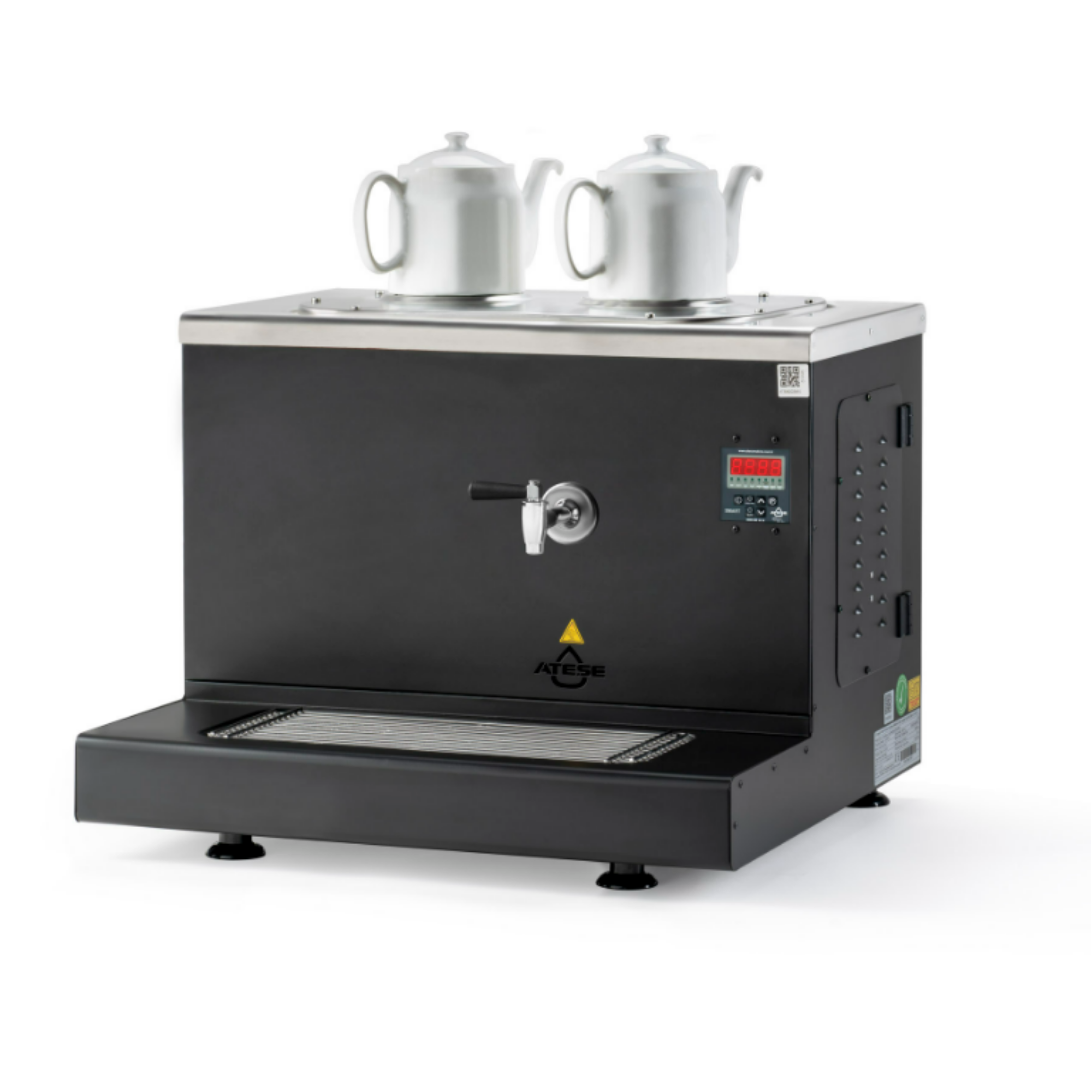 Ateşe Cappadocia Smart Gaz+Elektrikli 2 Demlikli Çay Makinesi (INOX CSGE2)