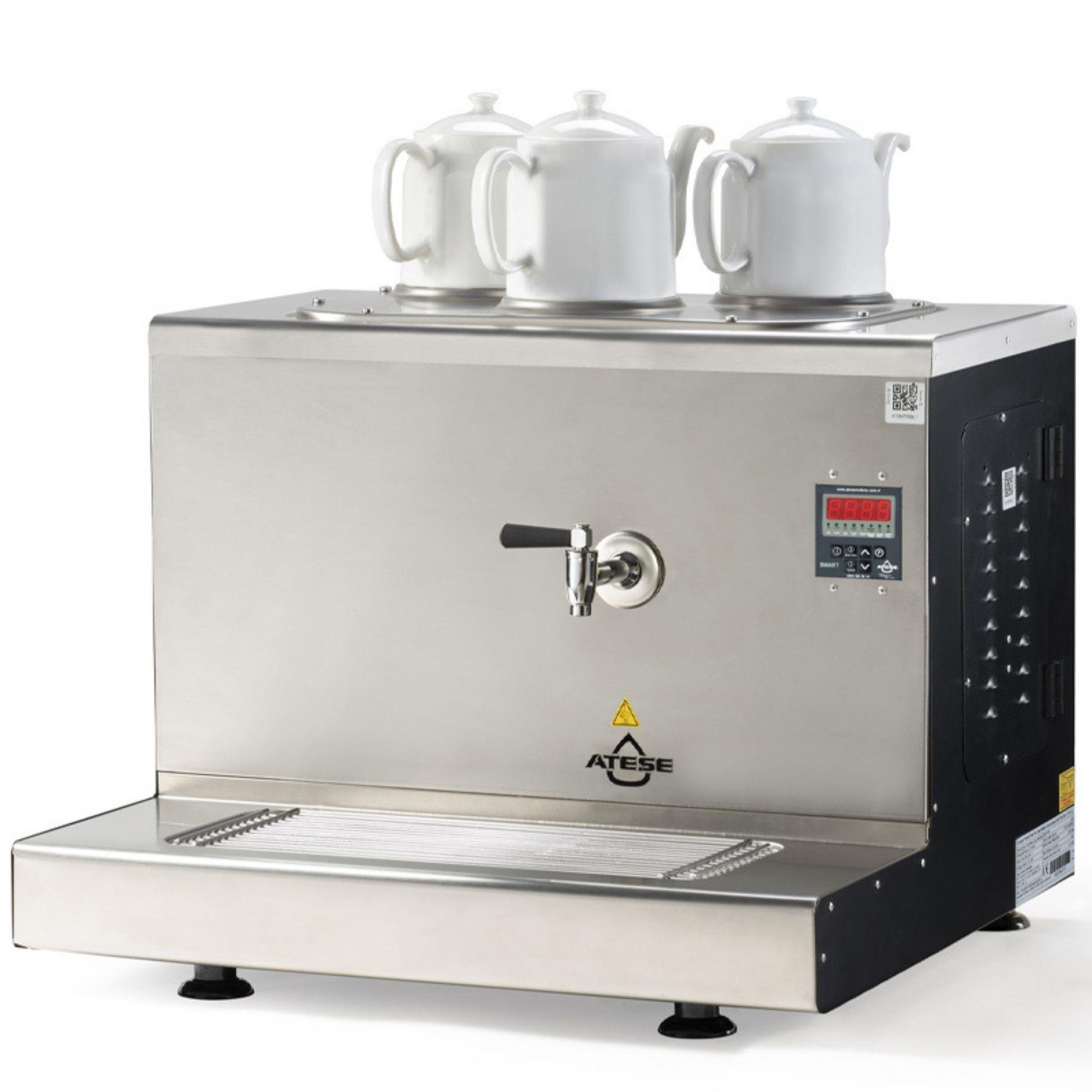 Ateşe Cappadocia Smart Gaz+Elektrikli 3 Demlikli Çay Makinesi (INOX CSGE3)