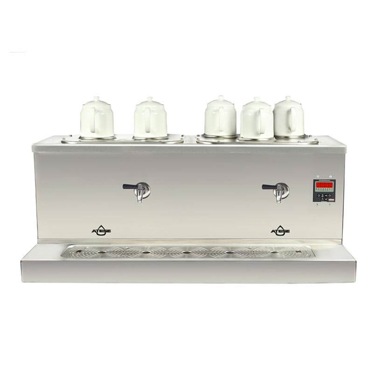 Ateşe Cappadocia Smart Gaz+Elektrikli 5 Demlikli Çay Makinesi (INOX CSGE5)