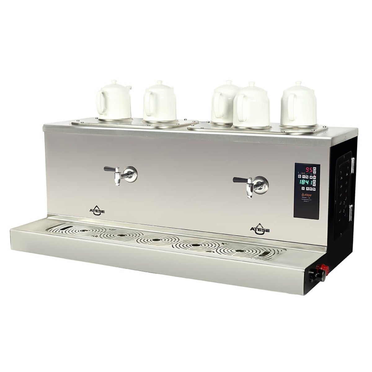 Ateşe Cappadocia Smart Plus Elektrikli 5 Demlikli Çay Makinesi (INOX CSPE5)