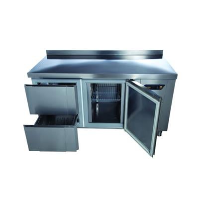 Ndustrio Tezgah Tipi 2 Kapılı Buzdolabı 2 Çekmeceli + 1 Kapılı Snack Seri TPS-62-2D