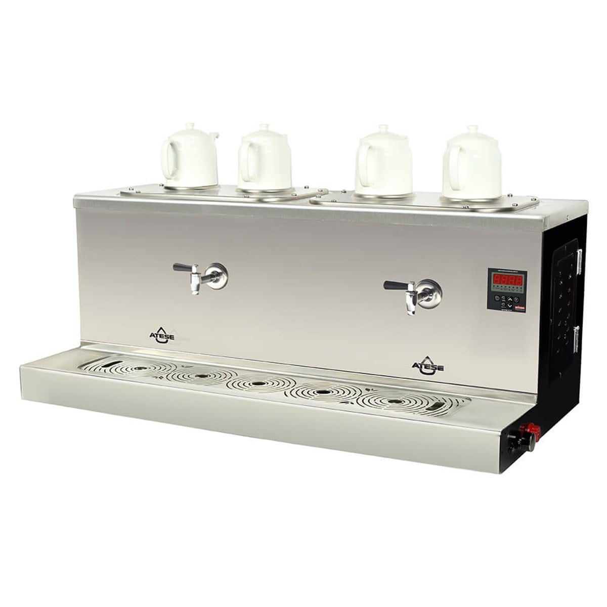 Ateşe Cappadocia Dijital Gaz+Elektrikli 4 Demlikli Çay Makinesi (STATIC CDGE4)
