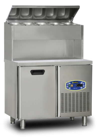 Dampak 1 Kapılı Pizza Hazırlık Buzdolabı, Yüksek Model 100x70x133 22TBF1S-PY70