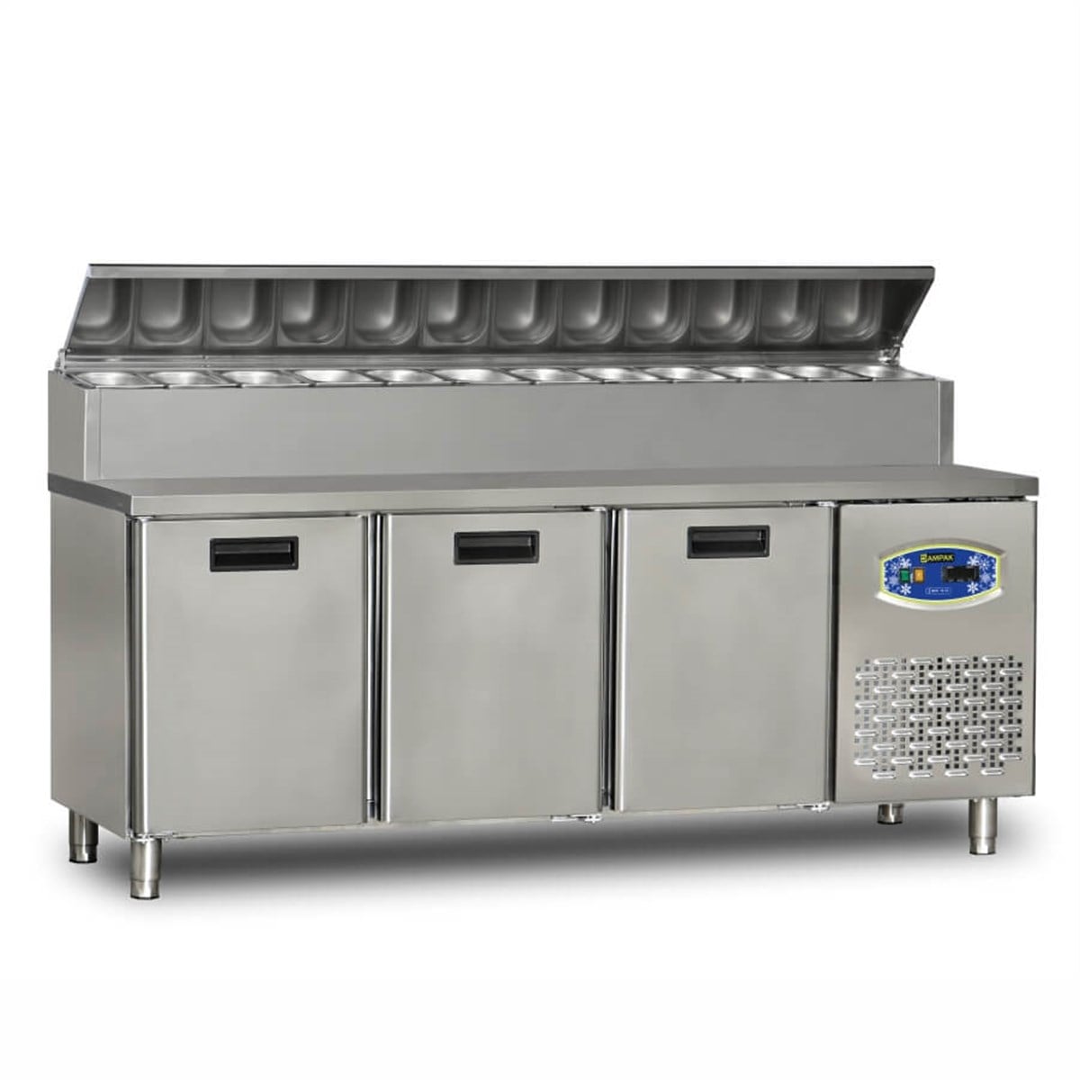 Dampak 3 Kapılı Pizza Hazırlık Dolabı 22TBF3S-PA70 200x70x109