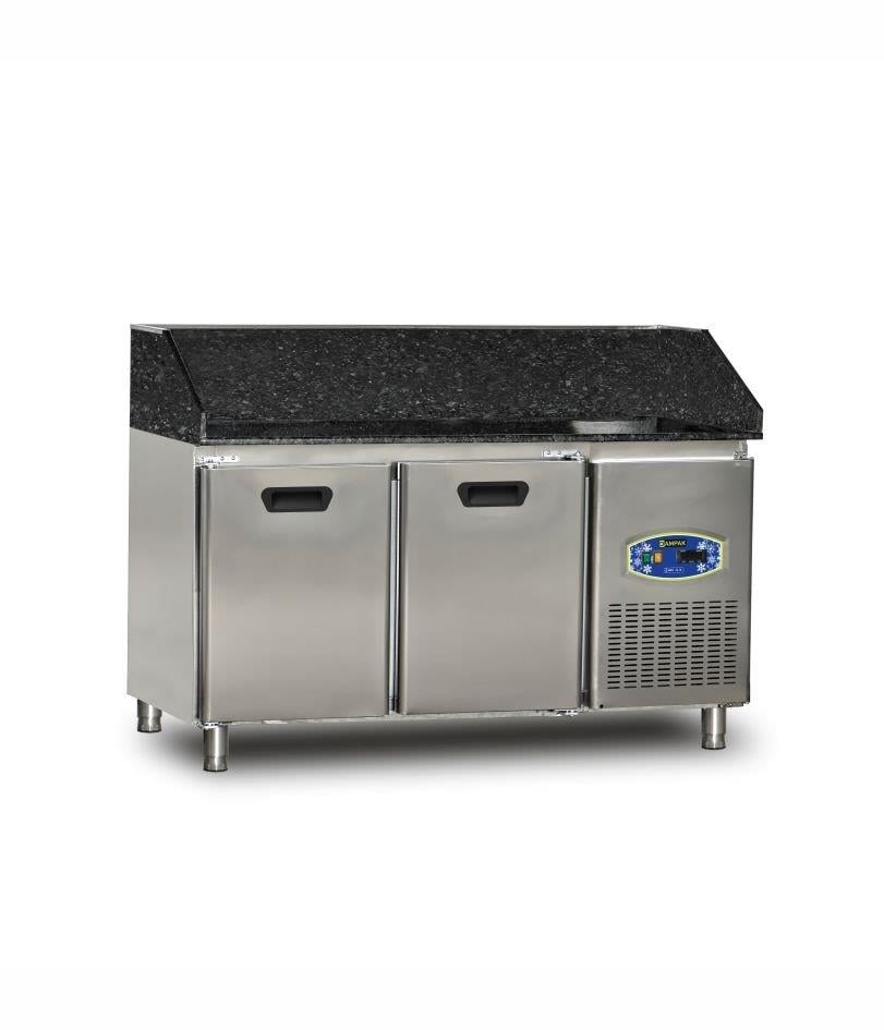 Dampak Granit Tablalı 2 Kapılı Pizza Hazırlık Buzdolabı 290 lt 150x70x109 cm 22TBF2S-70-GR