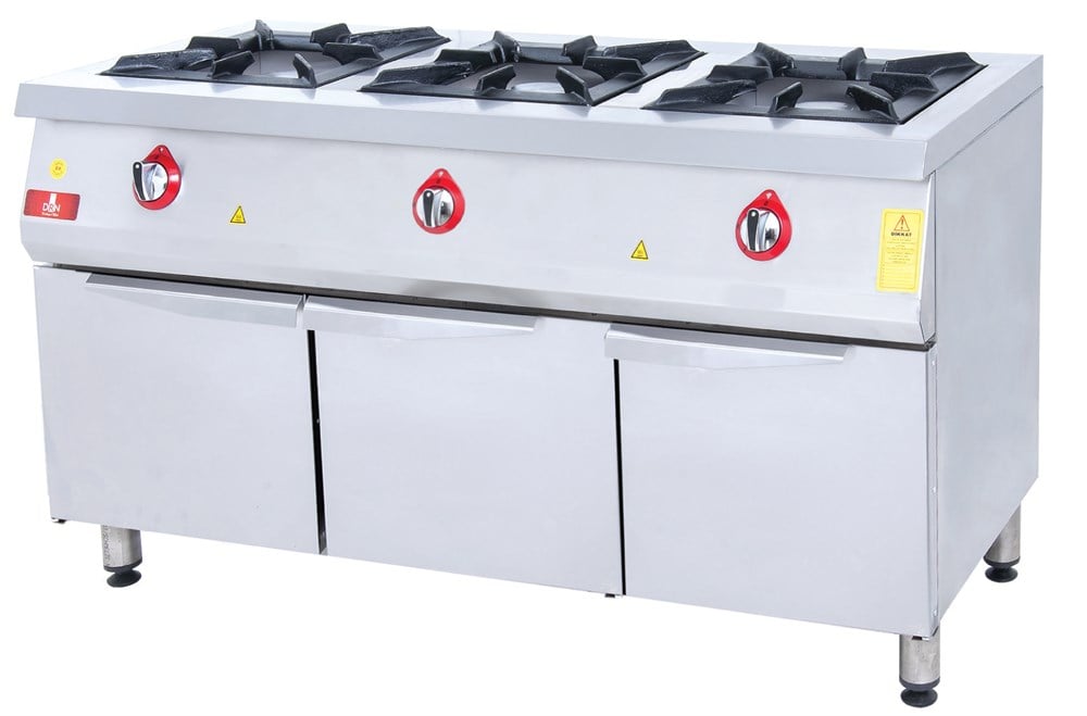 DRN 3 Lü Ocak Alt Dolaplı Gazlı ve Lpg Li 150x64x85 Cm DRNDO-1560