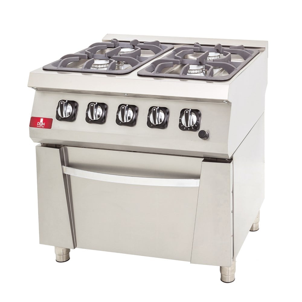 DRN 4 Lü Gazlı Kuzine 4 Ocak 1 Fırın Gazlı ve Lpg Li 80x73x85 Cm DRNGK-8070