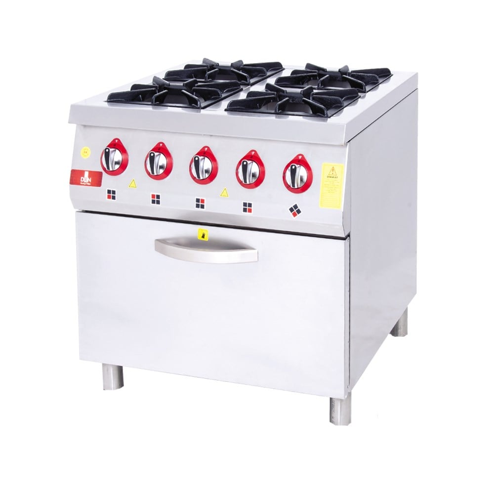 DRN 4 Lü Kuzine 4 Ocak 1 Fırın Gazlı ve Lpg Li 80x94x85 Cm DRNKU-8090