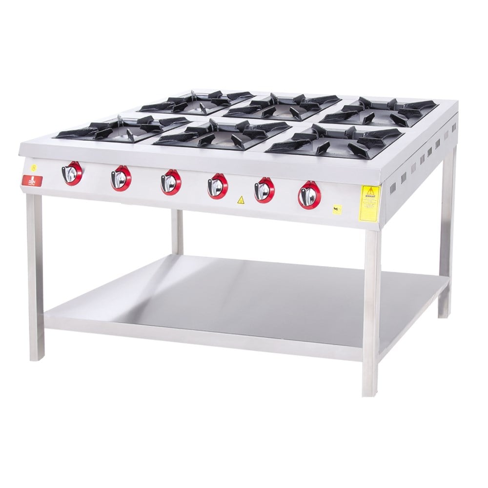 DRN 6 Lı Taban Raflı Ocak Gazlı ve Lpg Li 130x84x85 Cm DRNLOA-6