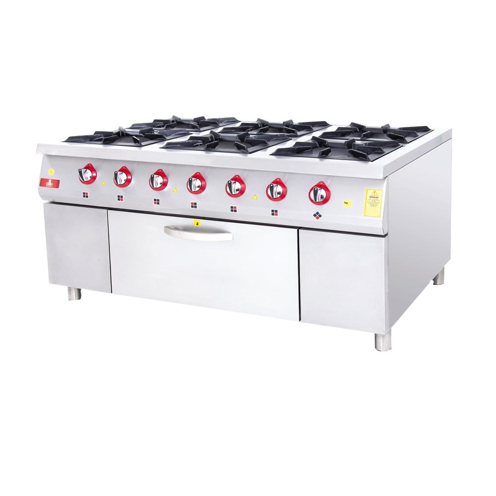 DRN 6 Lı Kuzine 6 Ocak 1 Fırın Gazlı ve Lpg Li 120x94x85 Cm DRNKU-1290
