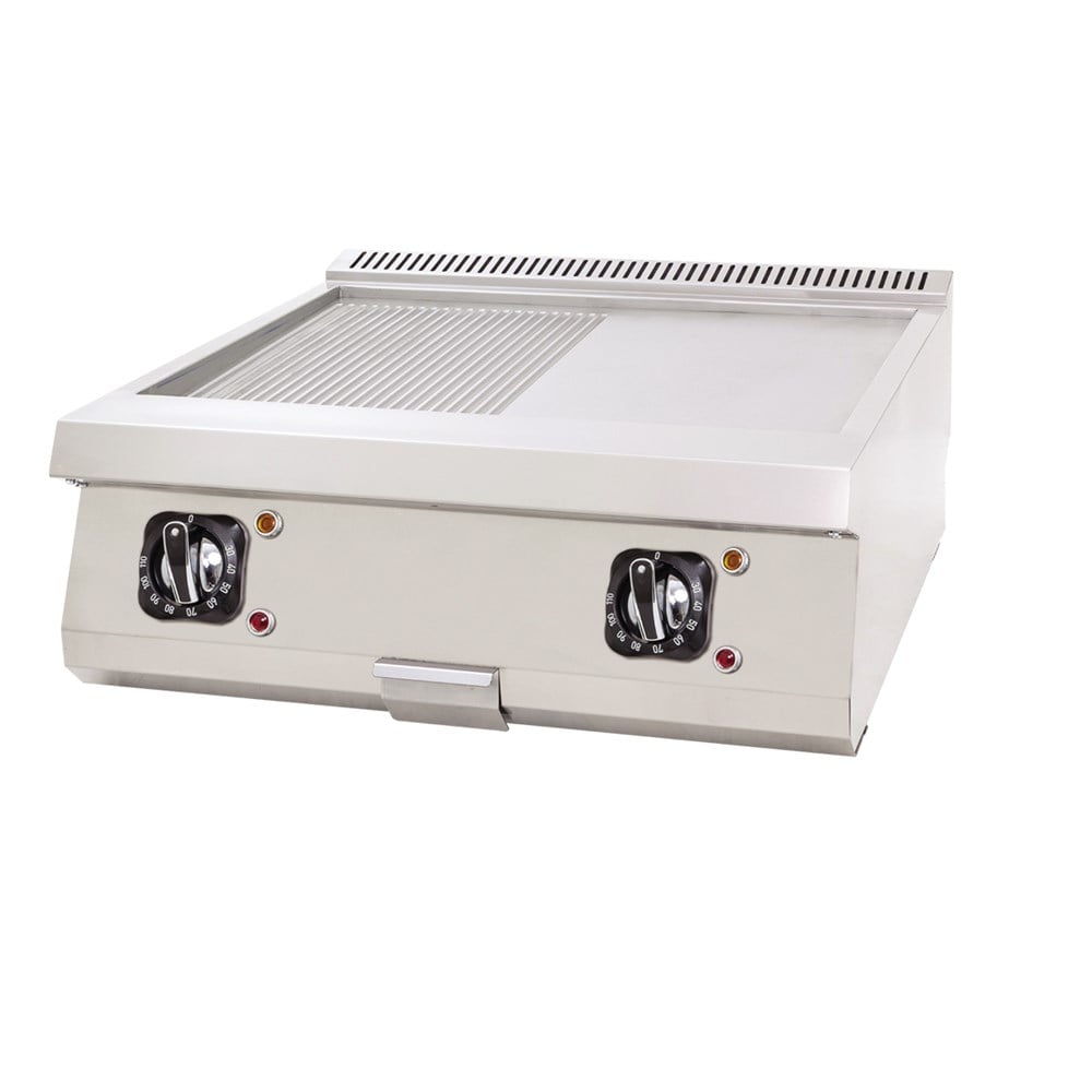 DRN Elektrikli Yarı Oluklu Yarı Düz Pleyt Izgara Set Üstü 80x63x30 cm DRNEI-8060ND