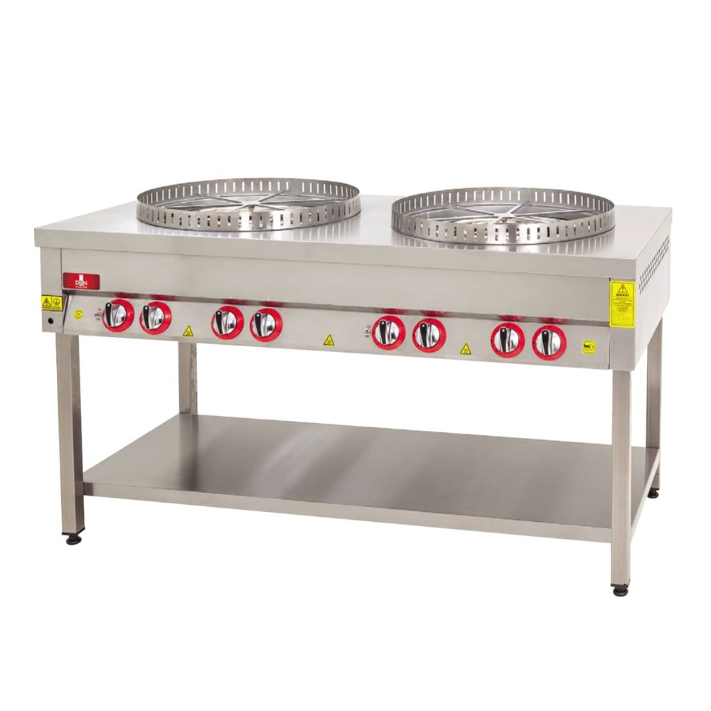 DRN Gazlı Su Böreği Ocağı 2’li Taban Raflı 150x70x90 cm DRNSBT-2