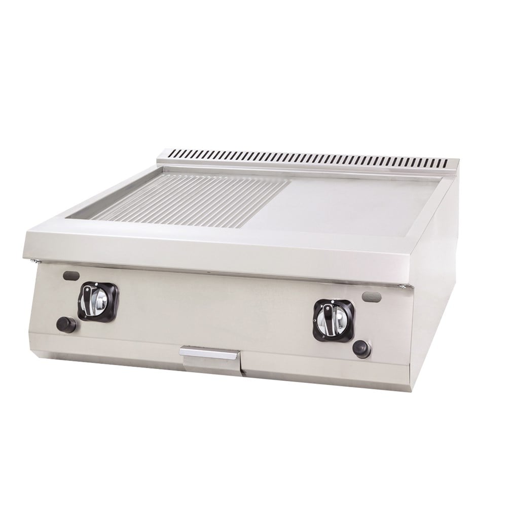 DRN Gazlı Pleyt Izgara Yarı Oluklu Yarı Düz Set Üstü 80x63x30 cm DRNGI-8060ND