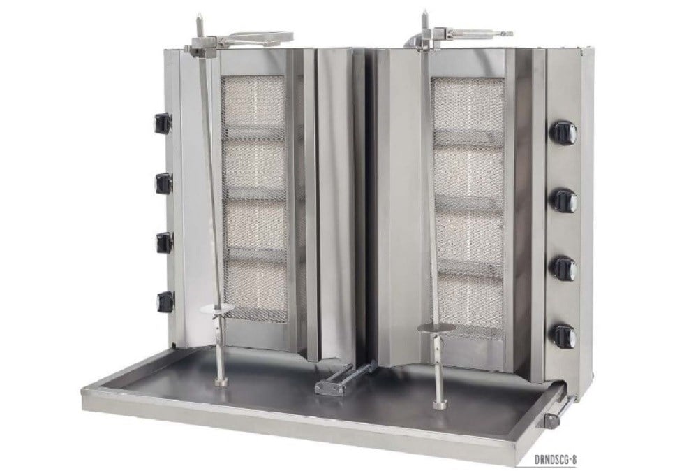 DRN Sabit Gazlı Döner Ocağı 12 Radyanlı Çiftli Gazlı ve Lpg Li 110x70x124 Cm DRNDSCG-12