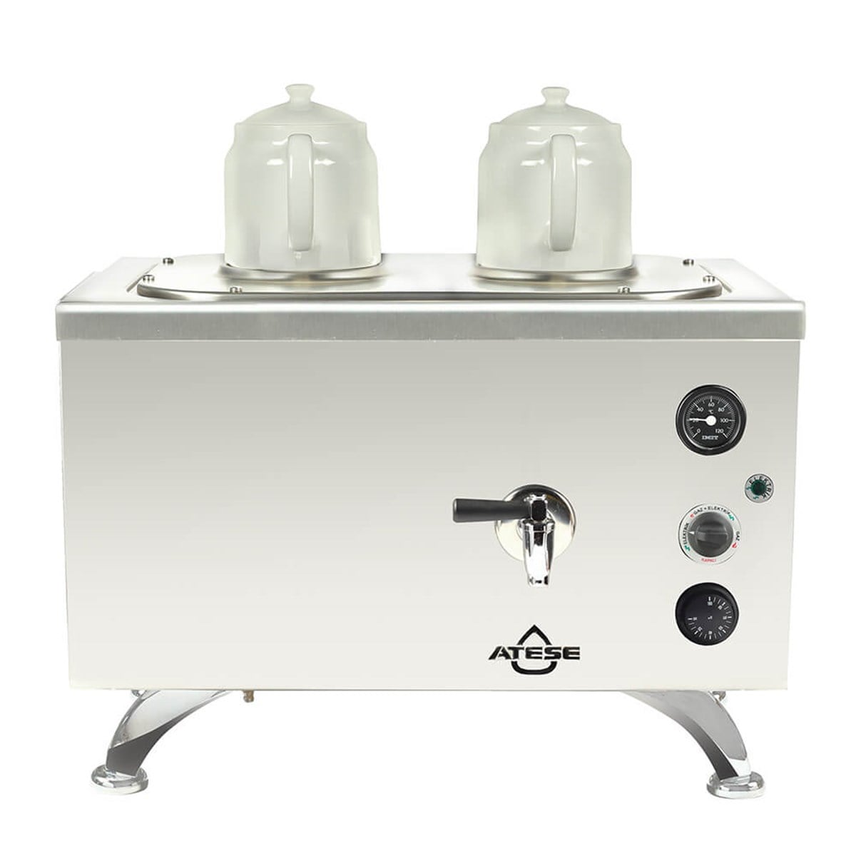 Ateşe Efes Analog Elektrikli 2 Demlikli Çay Makinesi (INOX EAE2)