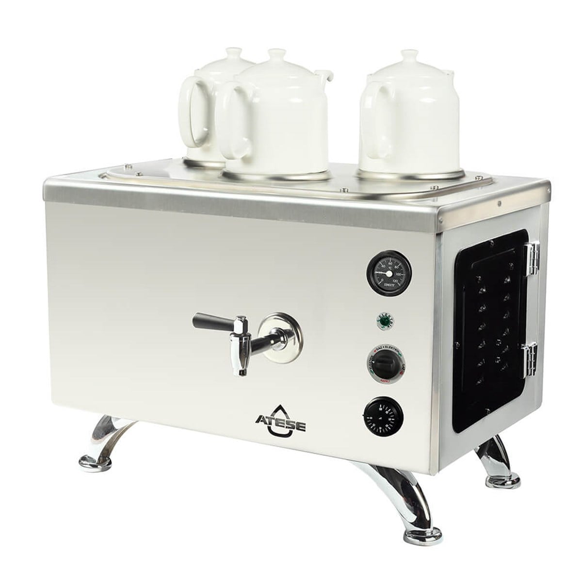 Ateşe Efes Analog Elektrikli 3 Demlikli Çay Makinesi (INOX EAE3)