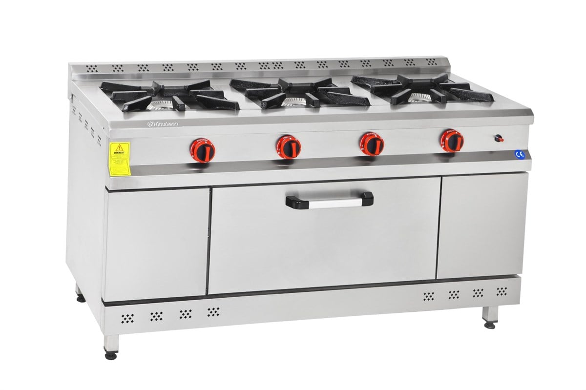 Himaksan 3 Lü Kuzine 3 Ocak 1 Fırın Gazlı Lpg Li 150X60X85 Cm HMK-KZG 1560