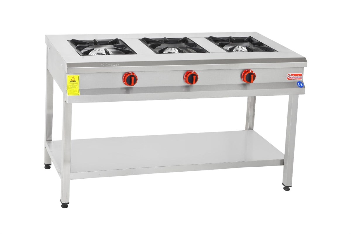 Himaksan 3 lü Taban Raflı Ocak Gazlı ve Lpg Li 130X50X85 Cm HMK-TBOG 1350