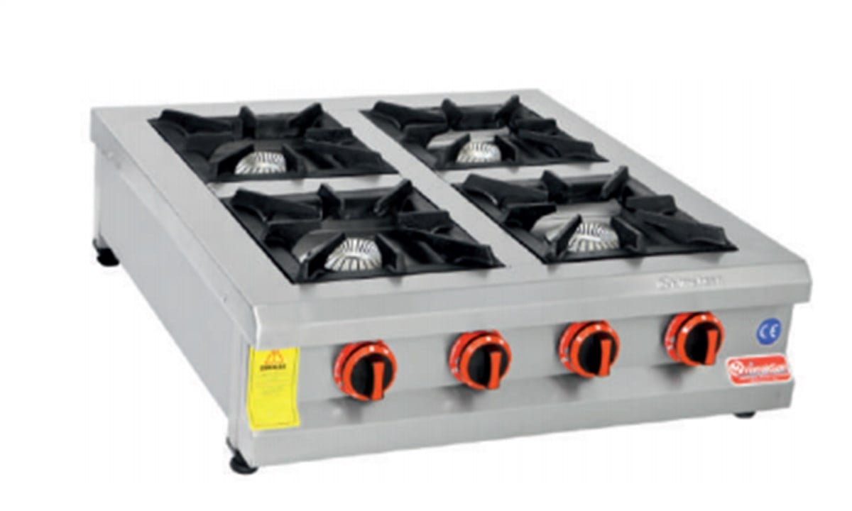 Himaksan 4 Lü Ocak Set Üstü Profesyonel Gaz Ve Lpg Li 80x80x25 Cm HMK-SOG 880