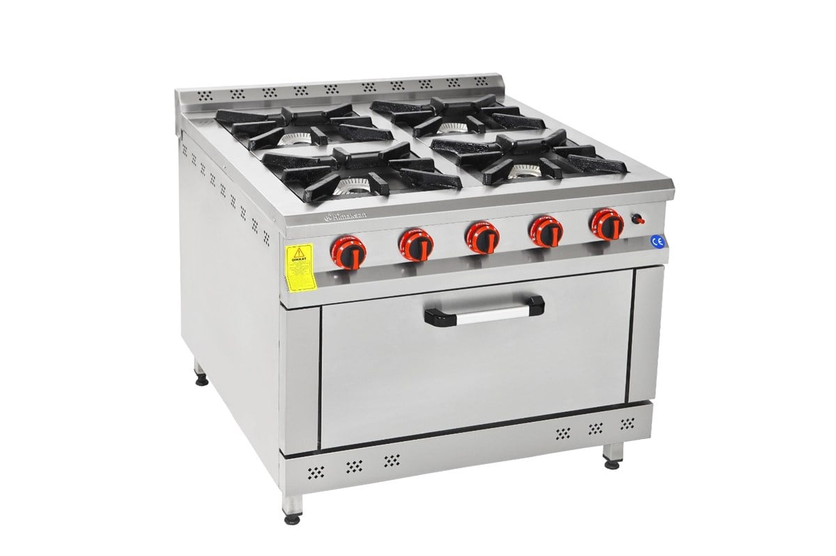 Himaksan 4 Lü Kuzine 4 Ocak 1 Fırın Gazlı LPG Li 100X100X85 Cm HMK-KZG 1010