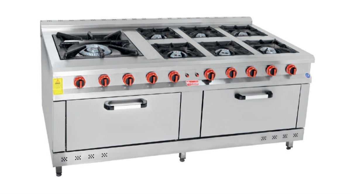 Himaksan 6 Lı Kuzine 6 Ocak 2 Fırın 60x60 Kazan Ocaklı Gazlı ve Lpg Li 200X100X85 Cm HMK-KZG 2016