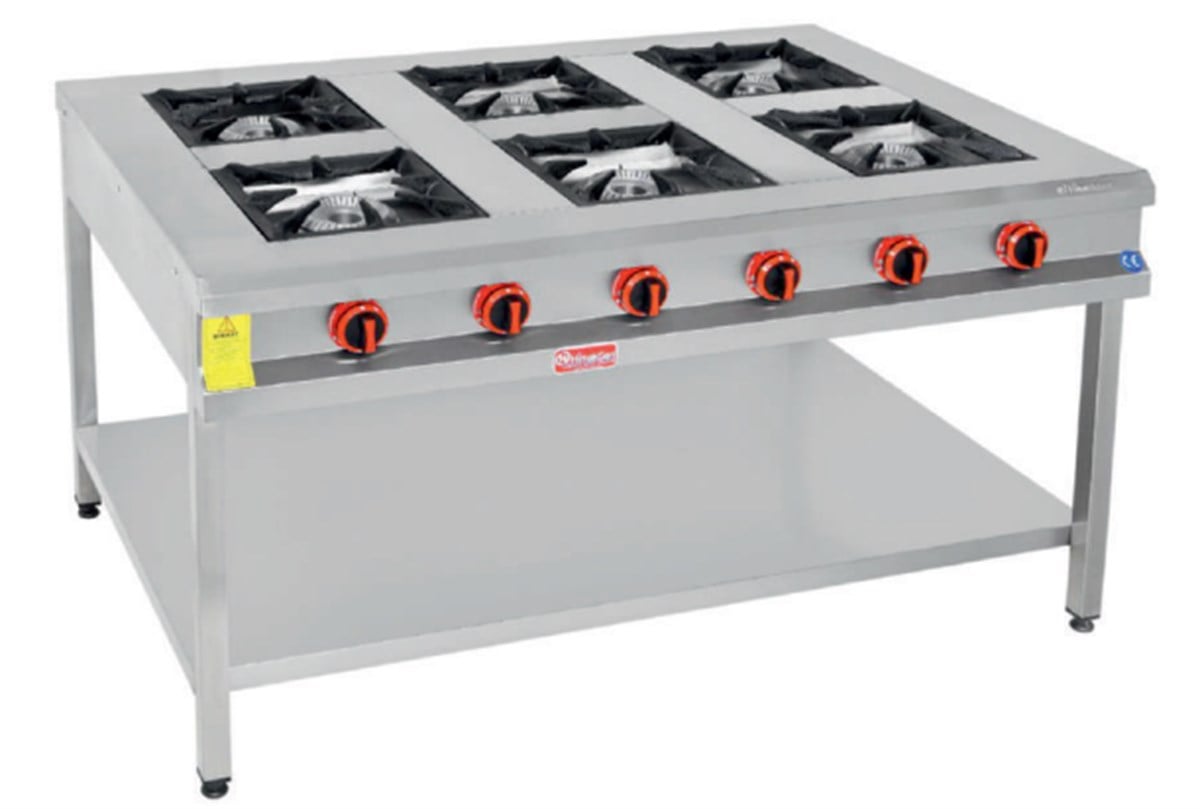 Himaksan 6 Lı Taban Raflı Ocak Gazlı ve LPG Li 150X100X85 Cm HMK-TBOG 1510