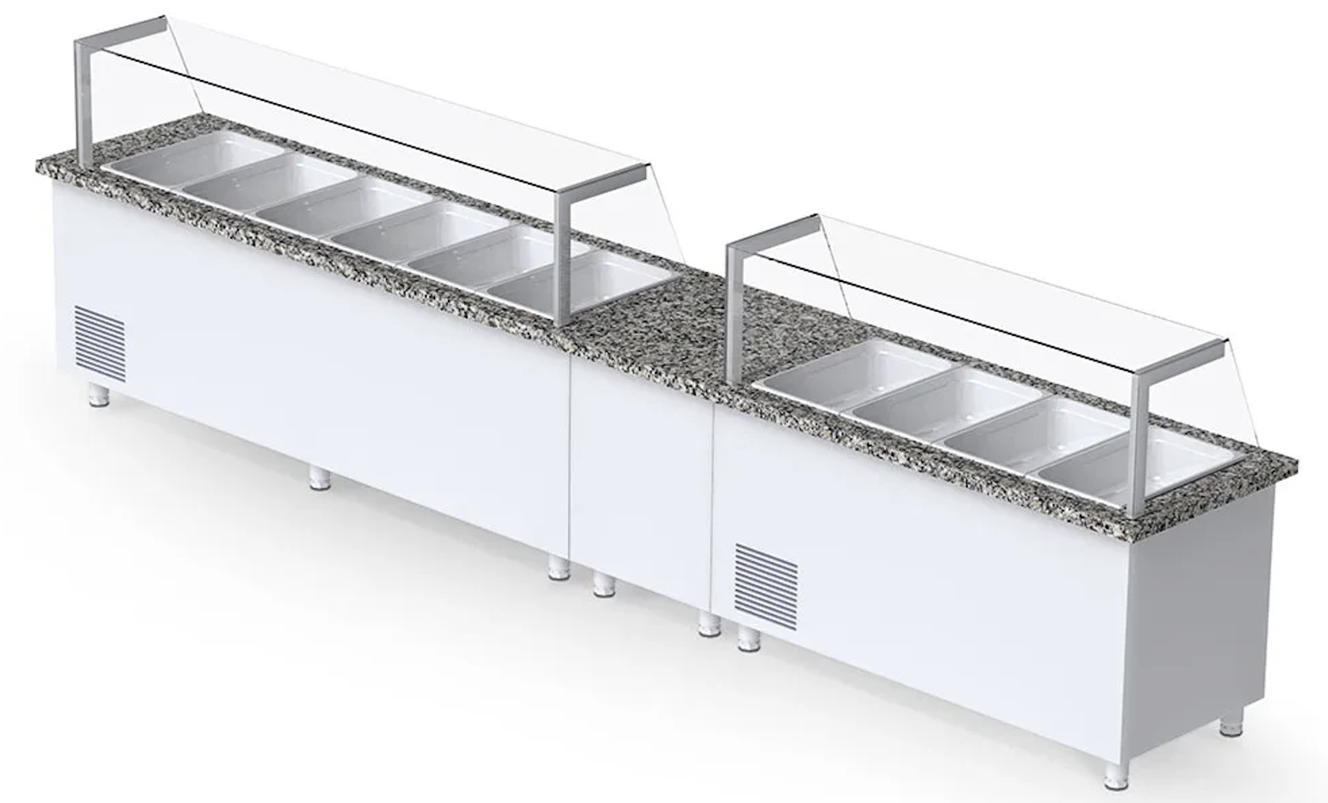 İceinox 4 küvetli Servis üniteler 150X80X132 KTH-F 330 CR