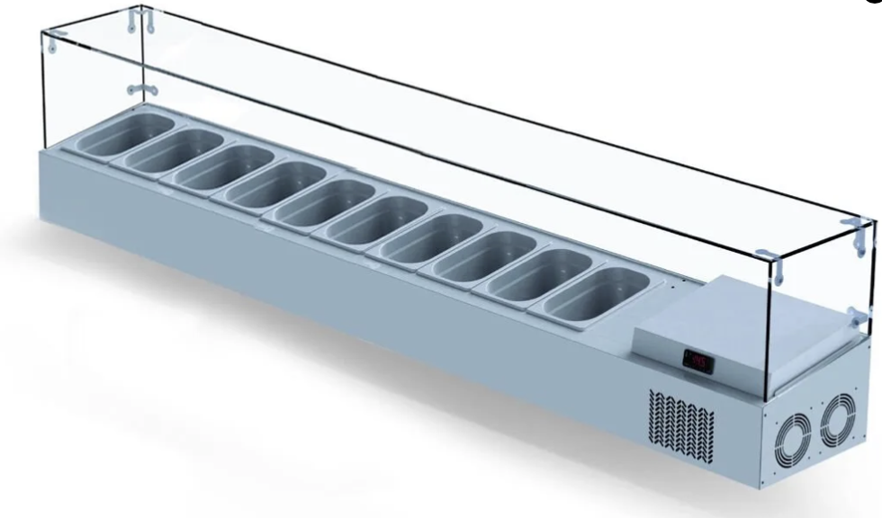 Iceinox Set Üstü Saladbar 11 Küvetli 225x34x45 cm VTP 225 GL