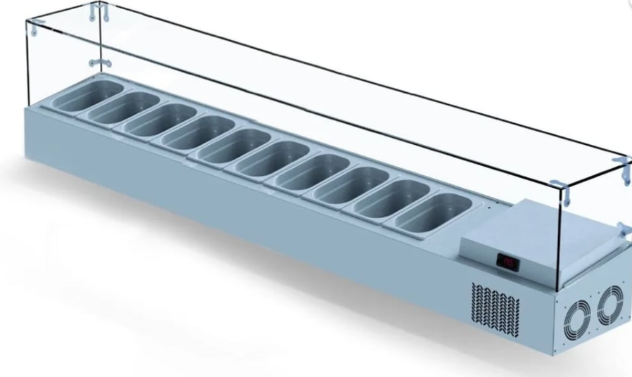 Iceinox Set Üstü Saladbar 12 Küvetli 250x34x45 cm VTP 250 GL