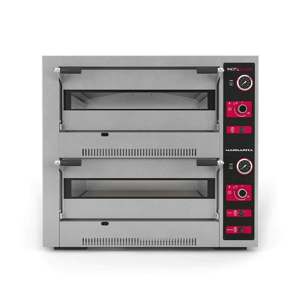 İnoxclass Çift Katlı Pizza Fırını Gazlı 30 cm x 8 Pizza Kapasiteli Margarita M502EG