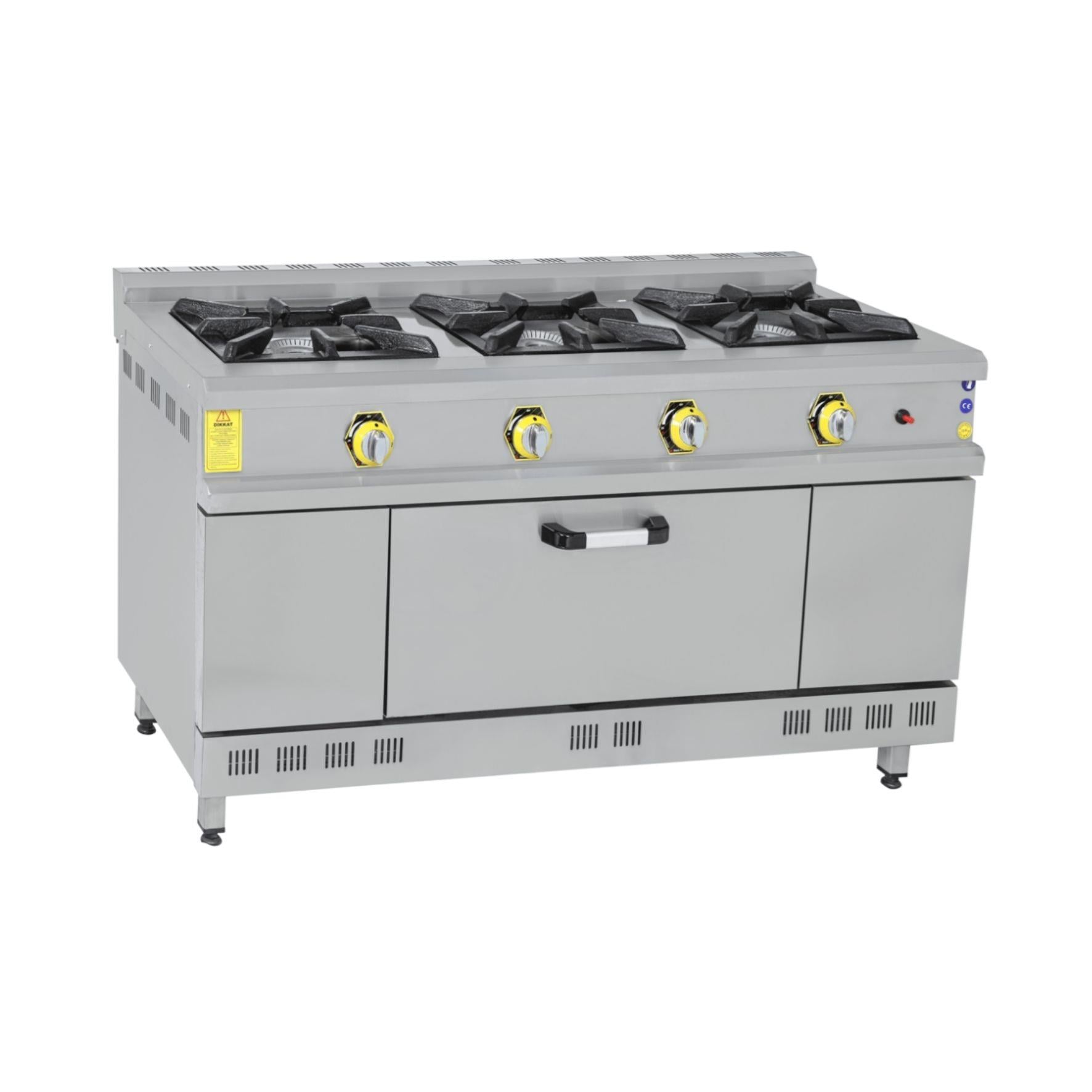 İnoxmaster 3 Lü Kuzine Gazlı ve Lpg Li 150x60x85 Cm İMR-KOG-1560