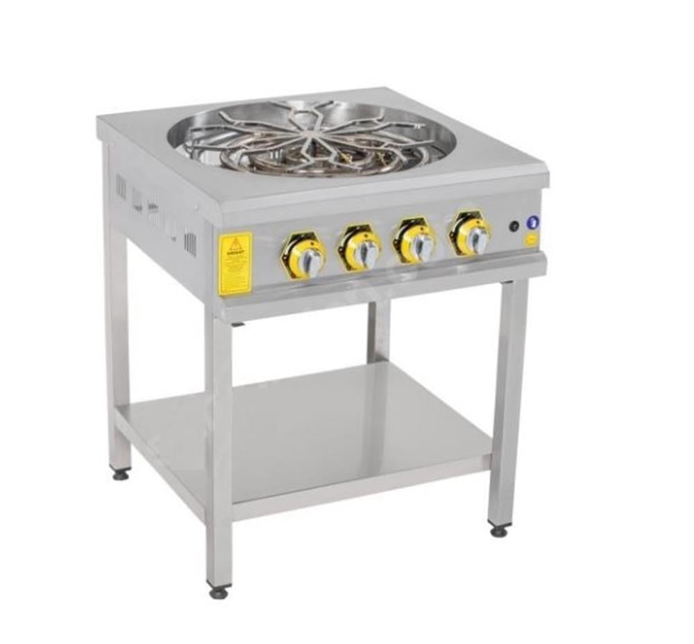 İnoxmaster Taban Raflı Motorlu Börek Ocağı Gazlı ve Lpg Li 70x70x85 Cm İMR-TBBROG-1