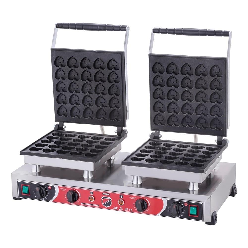 Işıkgaz Silver Elektrikli Çiftli Kalpli Bubble Waffle Makinesi