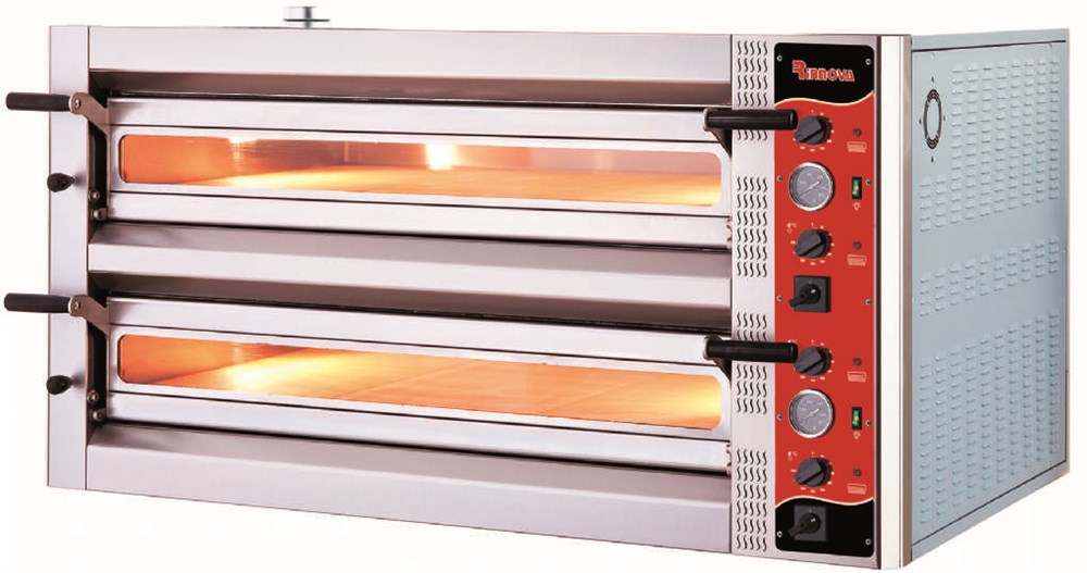 Kalitegaz Elektrikli Pizza Fırını 12x30 cm Pizza Kapasiteli Çift Katlı Manuel 93x62 cm E6302WA Rinnova