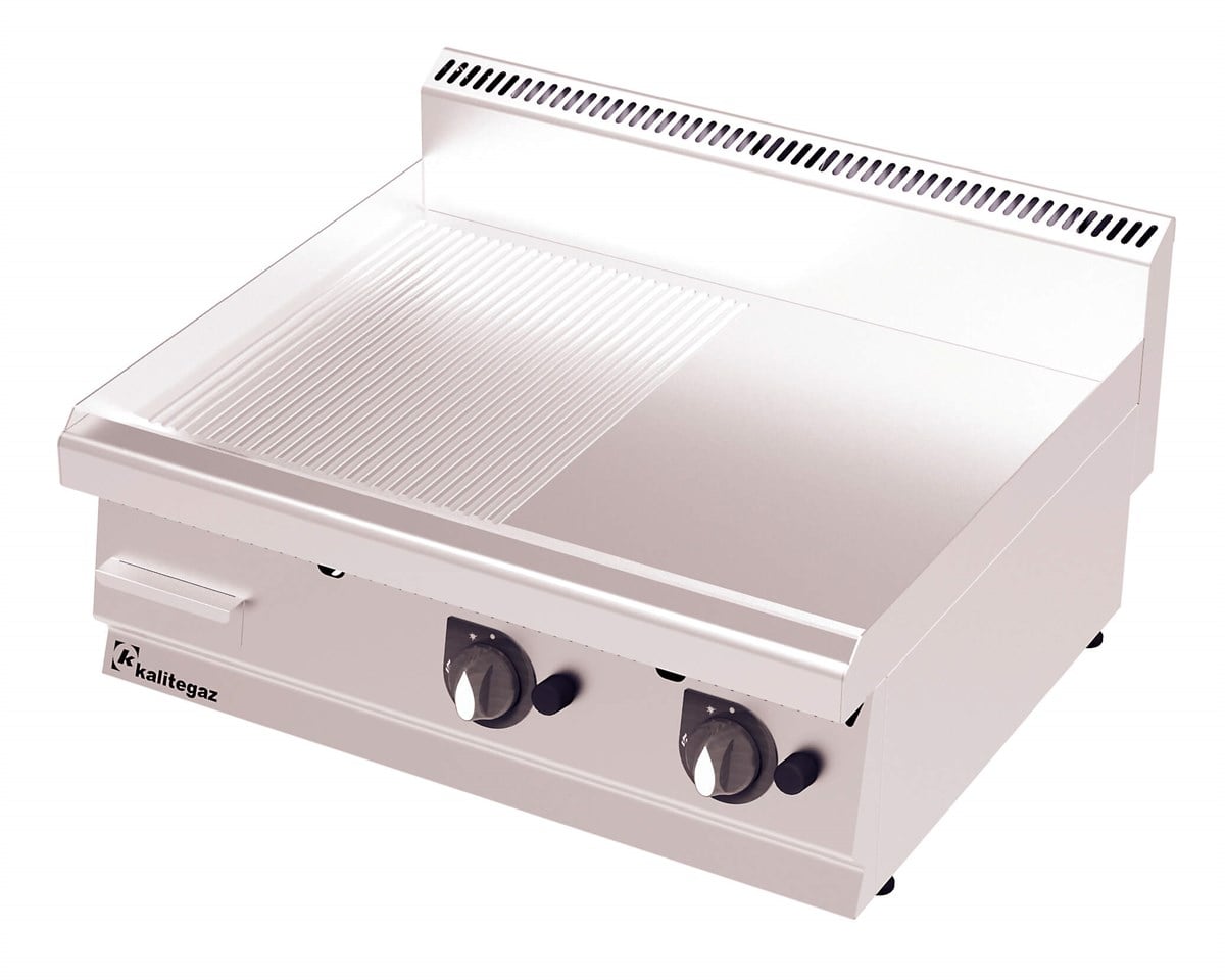 Kalitegaz Gazlı Pleyt Izgara Yarı Oluklu Yarı Düz Yüzey 80x70x29 Cm GS8070G