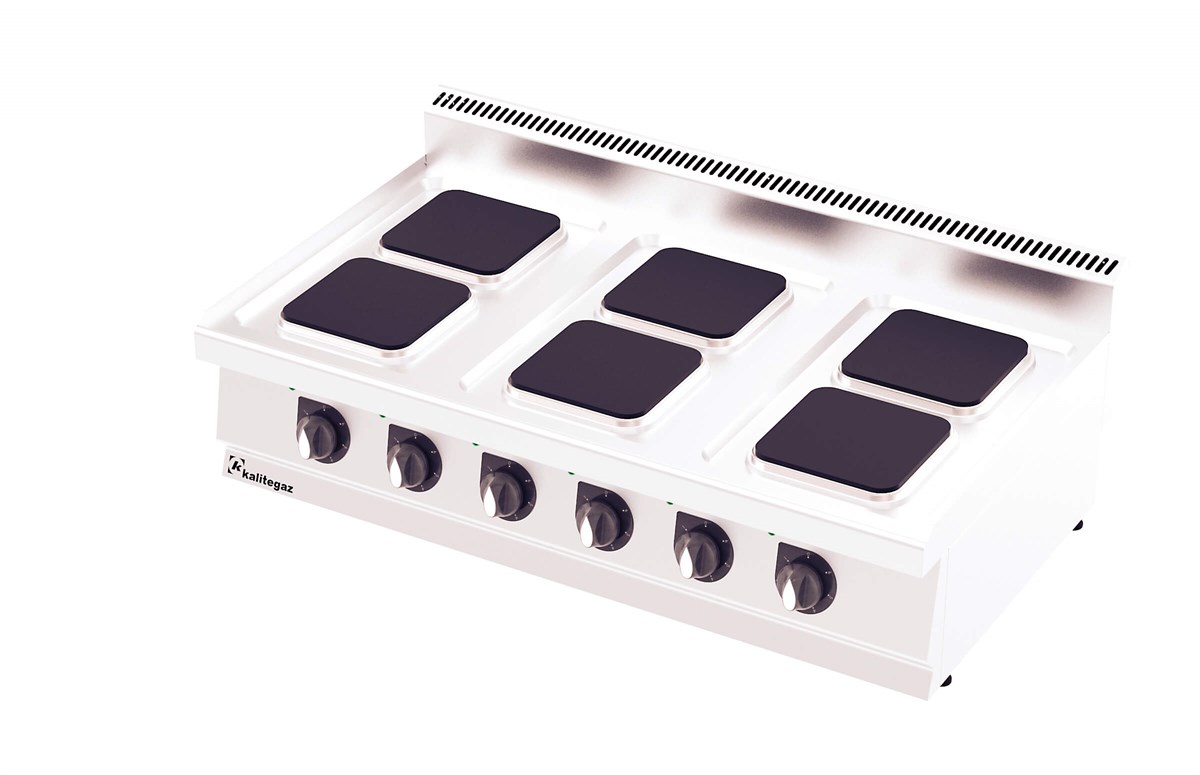 Kalitegaz 6 Gözlü Kare Plateli Elektrikli Set Üstü Ocak 120x70x29 Cm C1270ES Rinnova