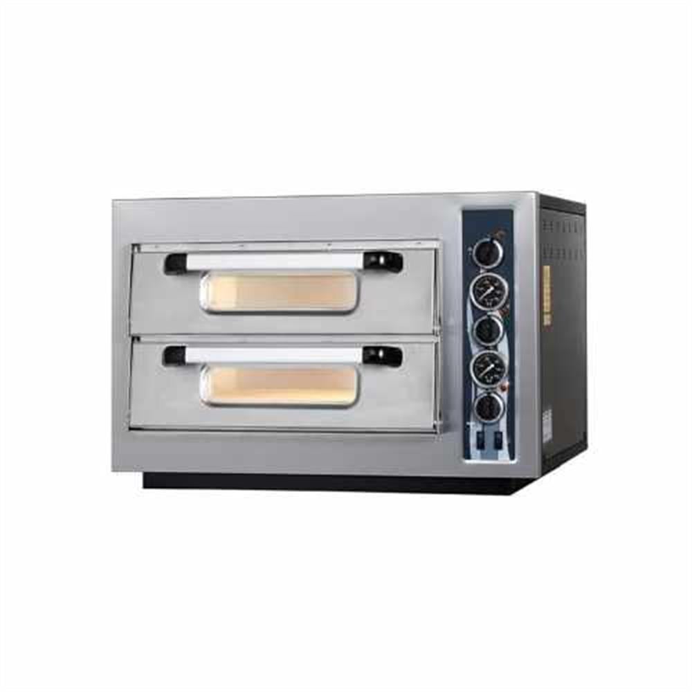 Maksan Elektrikli Pizza Fırını Çift Katlı 4+4x25 Cm Kapasiteli Termometre Göstergeli PO-402T
