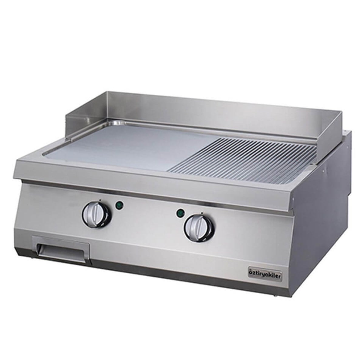 Öztiryakiler Set Üstü Yarı Oluklu Izgara Elektrikli 80x70x30 700 Seri 7864.N1.80703.14