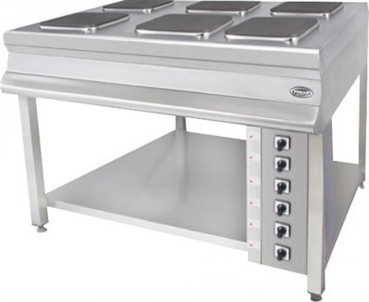 Pimak Elektrikli 8 Gözlü Pleyt Taban Raflı Ayaklı Ocak 200x100x85 cm MX27-8
