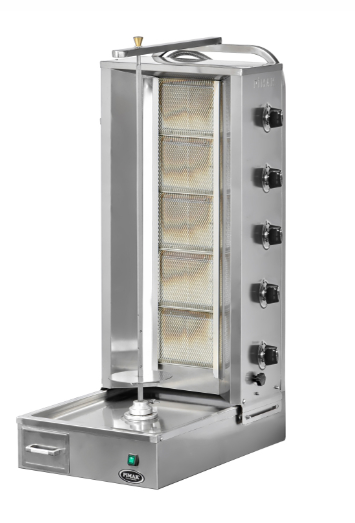 Pimak Alttan Motorlu Döner Ocağı 5 Radyanlı Gazlı LPG Ce Belgeli 50x71x123 cm DO8/M77-(5A)
